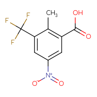 Chemical structure of 2-methyl-5-nitro-3-(trifluoromethyl)benzoic acid - CSSB06270847079