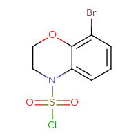 Chemical structure of 8-bromo-3,4-dihydro-2H-1,4-benzoxazine-4-sulfonyl chloride - CSSB14990427258