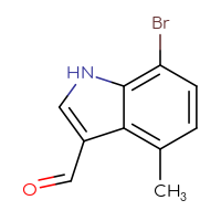 Chemical structure of 7-bromo-4-methyl-1H-indole-3-carbaldehyde - CSSB00010168768