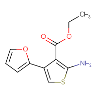 Chemical structure of ethyl 2-amino-4-(furan-2-yl)thiophene-3-carboxylate - CSSB00000261278