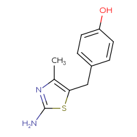 Chemical structure of 4-[(2-amino-4-methyl-1,3-thiazol-5-yl)methyl]phenol - CSSB00010003033