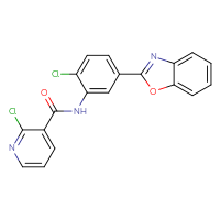 Chemical structure of N-[5-(1,3-benzoxazol-2-yl)-2-chlorophenyl]-2-chloropyridine-3-carboxamide - CSSB00121599252