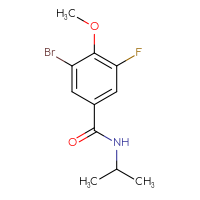 Chemical structure of 3-bromo-5-fluoro-4-methoxy-N-(propan-2-yl)benzamide - CSSB01383348678