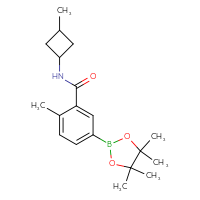 Chemical structure of 2-methyl-N-(3-methylcyclobutyl)-5-(4,4,5,5-tetramethyl-1,3,2-dioxaborolan-2-yl)benzamide - CSSB02526921762