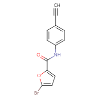 Chemical structure of 5-bromo-N-(4-ethynylphenyl)furan-2-carboxamide - CSSB01999358015