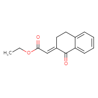 Chemical structure of ethyl 2-[(2E)-1-oxo-1,2,3,4-tetrahydronaphthalen-2-ylidene]acetate - CSSB14813048786