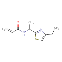 Chemical structure of N-[1-(4-ethyl-1,3-thiazol-2-yl)ethyl]prop-2-enamide - CSSB01991356797