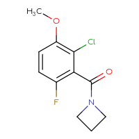 Chemical structure of 1-(2-chloro-6-fluoro-3-methoxybenzoyl)azetidine - CSSB06463692771