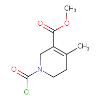 Chemical structure of methyl 1-(carbonochloridoyl)-4-methyl-1,2,5,6-tetrahydropyridine-3-carboxylate - CSSB15004700853