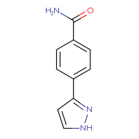 Chemical structure of 4-(1H-pyrazol-3-yl)benzamide - CSSB00000094802