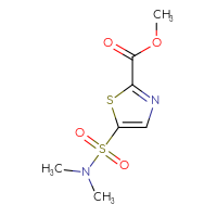 Chemical structure of methyl 5-(dimethylsulfamoyl)-1,3-thiazole-2-carboxylate - CSSB21043412777