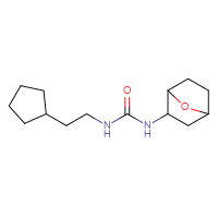 Chemical structure of 3-(2-cyclopentylethyl)-1-{7-oxabicyclo[2.2.1]heptan-2-yl}urea - CSSB00101777968