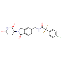 Chemical structure of 2-(4-chlorophenyl)-N-({2-[(3S)-2,6-dioxopiperidin-3-yl]-1-oxo-2,3-dihydro-1H-isoindol-5-yl}methyl)-2,2-difluoroacetamide - CSSB21511091639