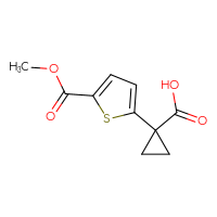 Chemical structure of 1-[5-(methoxycarbonyl)thiophen-2-yl]cyclopropane-1-carboxylic acid - CSSB00103006905