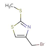 Chemical structure of 4-(bromomethyl)-2-(methylsulfanyl)-1,3-thiazole - CSSB03552255801