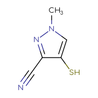 Chemical structure of 1-methyl-4-sulfanyl-1H-pyrazole-3-carbonitrile - CSSB15016375526