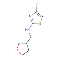 Chemical structure of 4-bromo-N-[(oxolan-3-yl)methyl]-1,3-thiazol-2-amine - CSSB00012562210