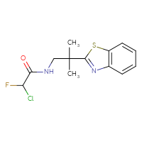 Chemical structure of N-[2-(1,3-benzothiazol-2-yl)-2-methylpropyl]-2-chloro-2-fluoroacetamide - CSSB21332120032