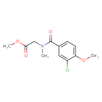 Chemical structure of methyl 2-[1-(3-chloro-4-methoxyphenyl)-N-methylformamido]acetate - CSSB02006126524
