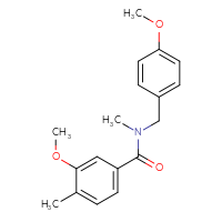Chemical structure of 3-methoxy-N-[(4-methoxyphenyl)methyl]-N,4-dimethylbenzamide - CSSB00026587367