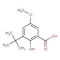 Chemical structure of 3-tert-butyl-2-hydroxy-5-methoxybenzoic acid - CSSB00011255225