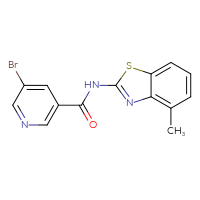 Chemical structure of 5-bromo-N-(4-methyl-1,3-benzothiazol-2-yl)pyridine-3-carboxamide - CSSB00028002303