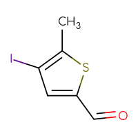 Chemical structure of 4-iodo-5-methylthiophene-2-carbaldehyde - CSSB03550244413