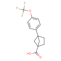 Chemical structure of 4-[4-(trifluoromethoxy)phenyl]bicyclo[2.1.1]hexane-1-carboxylic acid - CSSB12257623220