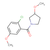 Chemical structure of 1-(2-chloro-5-methoxybenzoyl)-3-methoxypyrrolidine - CSSB06396396124