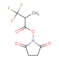 Chemical structure of 2,5-dioxopyrrolidin-1-yl 3,3,3-trifluoro-2-methylpropanoate - CSSB02142918154