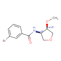 Chemical structure of rac-3-bromo-N-[(3R,4R)-4-methoxyoxolan-3-yl]benzamide - CSSB21432530477