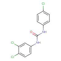 Chemical structure of 3-(4-chlorophenyl)-1-(3,4-dichlorophenyl)urea - CSSB00000109064