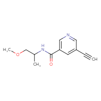 Chemical structure of 5-ethynyl-N-(1-methoxypropan-2-yl)pyridine-3-carboxamide - CSSB00695215054