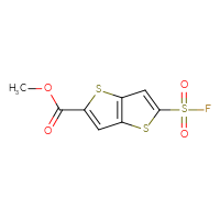 Chemical structure of methyl 5-(fluorosulfonyl)thieno[3,2-b]thiophene-2-carboxylate - CSSB02146369750