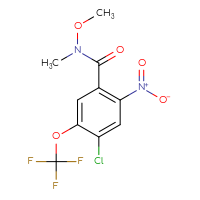 Chemical structure of 4-chloro-N-methoxy-N-methyl-2-nitro-5-(trifluoromethoxy)benzamide - CSSB21224768770