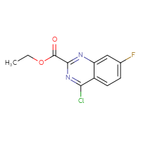 Chemical structure of ethyl 4-chloro-7-fluoroquinazoline-2-carboxylate - CSSB00020622311