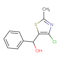 Chemical structure of (4-chloro-2-methyl-1,3-thiazol-5-yl)(phenyl)methanol - CSSB20461469877