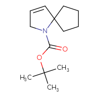 Chemical structure of tert-butyl 1-azaspiro[4.4]non-3-ene-1-carboxylate - CSSB00113650406
