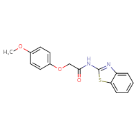 Chemical structure of N-(1,3-benzothiazol-2-yl)-2-(4-methoxyphenoxy)acetamide - CSSB00104724806