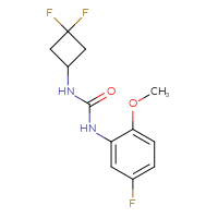 Chemical structure of 3-(3,3-difluorocyclobutyl)-1-(5-fluoro-2-methoxyphenyl)urea - CSSB00096339372