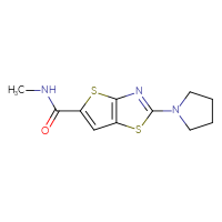 Chemical structure of N-methyl-2-(pyrrolidin-1-yl)thieno[2,3-d][1,3]thiazole-5-carboxamide - CSSB01998999397