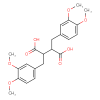 Chemical structure of 2,3-bis[(3,4-dimethoxyphenyl)methyl]butanedioic acid - CSSB14823804983