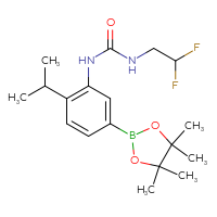 Chemical structure of 3-(2,2-difluoroethyl)-1-[2-(propan-2-yl)-5-(4,4,5,5-tetramethyl-1,3,2-dioxaborolan-2-yl)phenyl]urea - CSSB20784836246