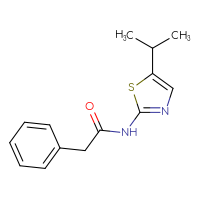 Chemical structure of 2-phenyl-N-[5-(propan-2-yl)-1,3-thiazol-2-yl]acetamide - CSSB00025768947