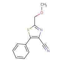 Chemical structure of 2-(methoxymethyl)-5-phenyl-1,3-thiazole-4-carbonitrile - CSSB00000725200