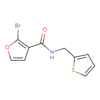 Chemical structure of 2-bromo-N-[(thiophen-2-yl)methyl]furan-3-carboxamide - CSSB00014122639