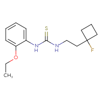 Chemical structure of 1-(2-ethoxyphenyl)-3-[2-(1-fluorocyclobutyl)ethyl]thiourea - CSSB01879798700