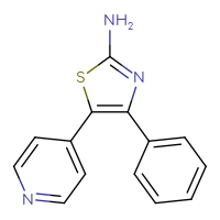 Chemical structure of 4-phenyl-5-(pyridin-4-yl)-1,3-thiazol-2-amine - CSSB06588652133