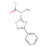 Chemical structure of N-methyl-N-(3-phenyl-1,2,4-oxadiazol-5-yl)carbamoyl chloride - CSSB15021235201