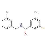 Chemical structure of N-[(3-bromophenyl)methyl]-3-fluoro-5-methylbenzamide - CSSB00008359880